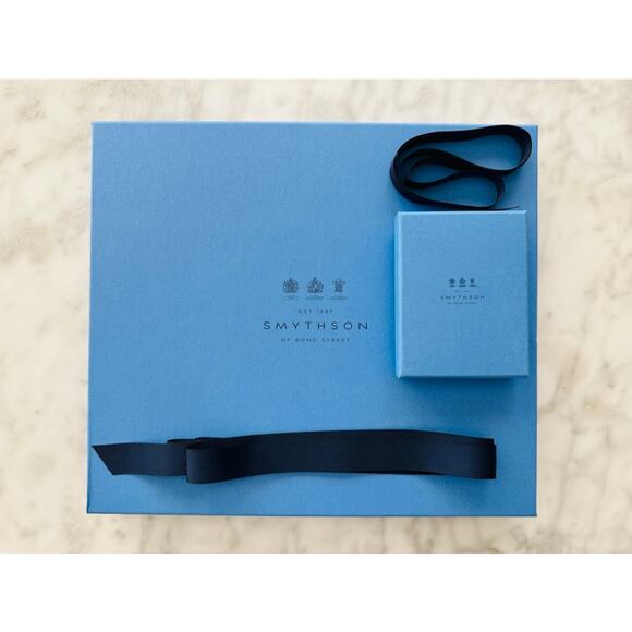 Smythson Box Set Large & Small Ribbon & Tissue EUC Display Gift Storage - Picture 1 of 5